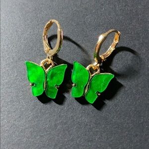 Green Butterfly Earrings